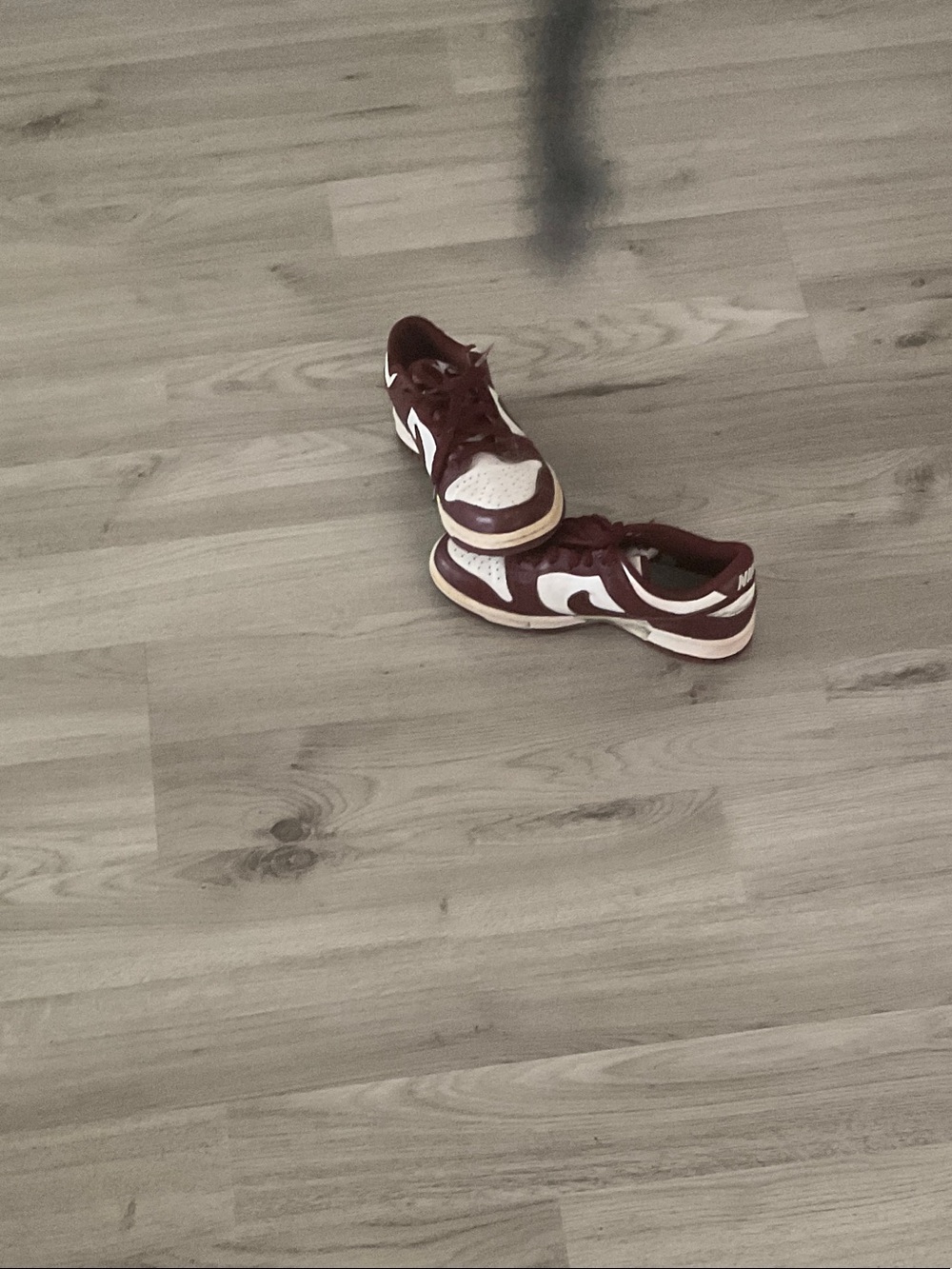 Women’s Burgundy and White Low-Top Sneakers